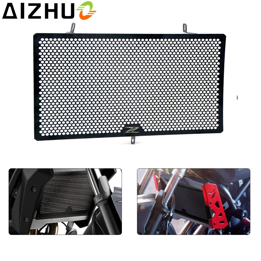 with Z logo motorcycle Radiator Grille Protector Cover Stainless Steel Radiator Guard for Kawasaki Z750 Z800 Z1000 NINJA 1000