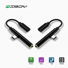 

QIBOY Mini USB Type C Audio Adapter Type -C Male to 3.5mm Jack Female Converter Cable Earphone charger For Xioami 6 mix2 huawei