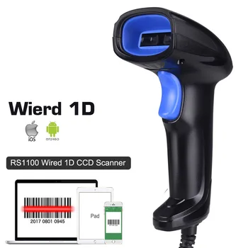 

Handheld 1D Barcode Scanner CCD USB Wired Automatic Barcode Reader Anti-Shock Scanner with Stand