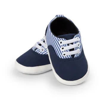 

Kids Baby Girls Boys Stripe Printed Classical Canvas Shoes Non-slip Newborn Anti Slip Soft Lace-up Footwear Autumn Winter Shoes