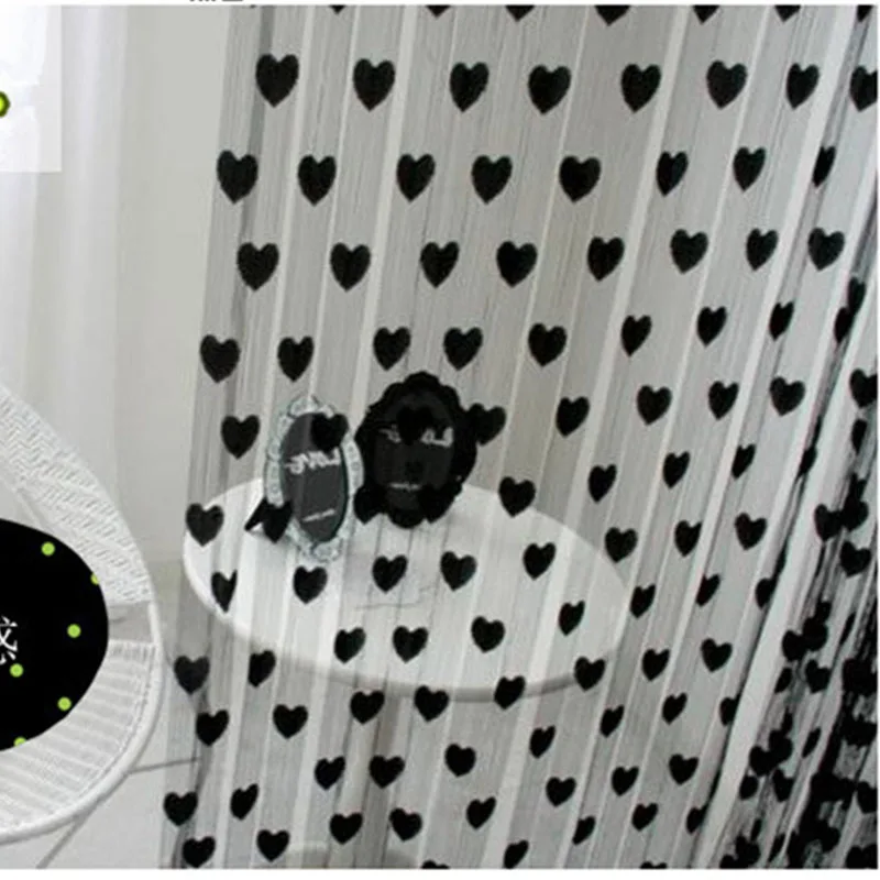 Love heart Line String Curtain Window Shades Door Divider Sheer Separate Curtain Romantic Wedding Decor Curtain Home Decoration11