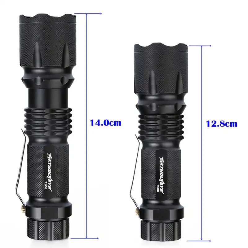 Ultra Bright 5 Mode XML T6 5000LM Zoomable Led Flashlight Torch Lights led lamp powerful led flashlight 18650 #4S3 (2)