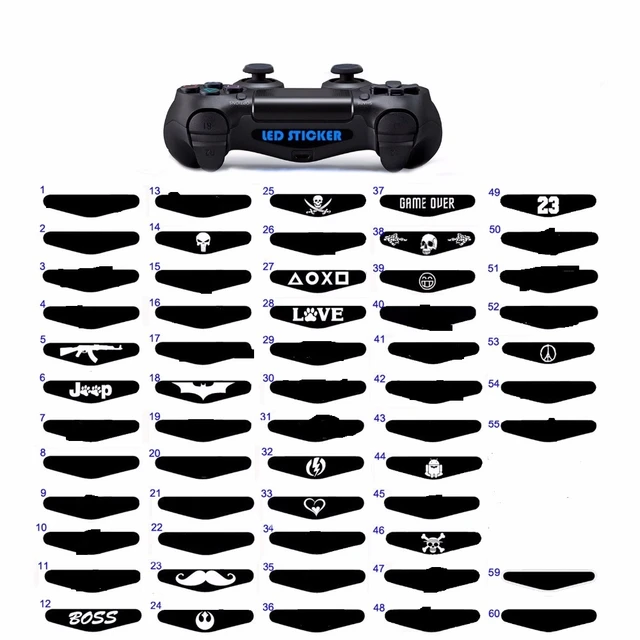 Playstation 4 PS4 Controller Moustache Light Bar Decal Sticker light cover