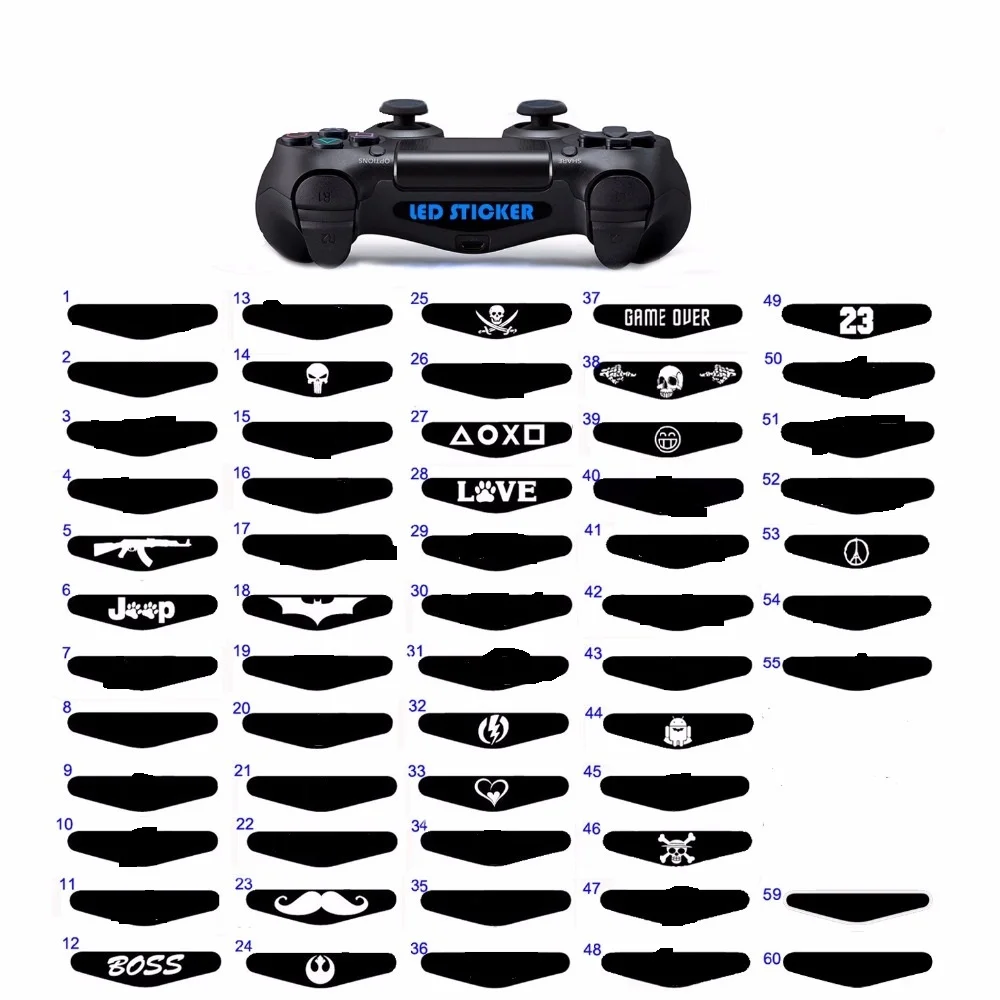 10-50pcs/lot mix Sticker For PS4 controller LED sticker PS4 decal led cover controller LED sticker PS4 light bar LED sticker 