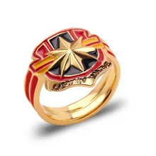 Surprise Captain Logo Five Stars Logo Rings For Women Avengers 4 Wonder Woman Golden Men's Ring Surprise Captain Logo Five Stars Logo Rings For Women Avengers 4 Wonder Woman Golden Men's Ring