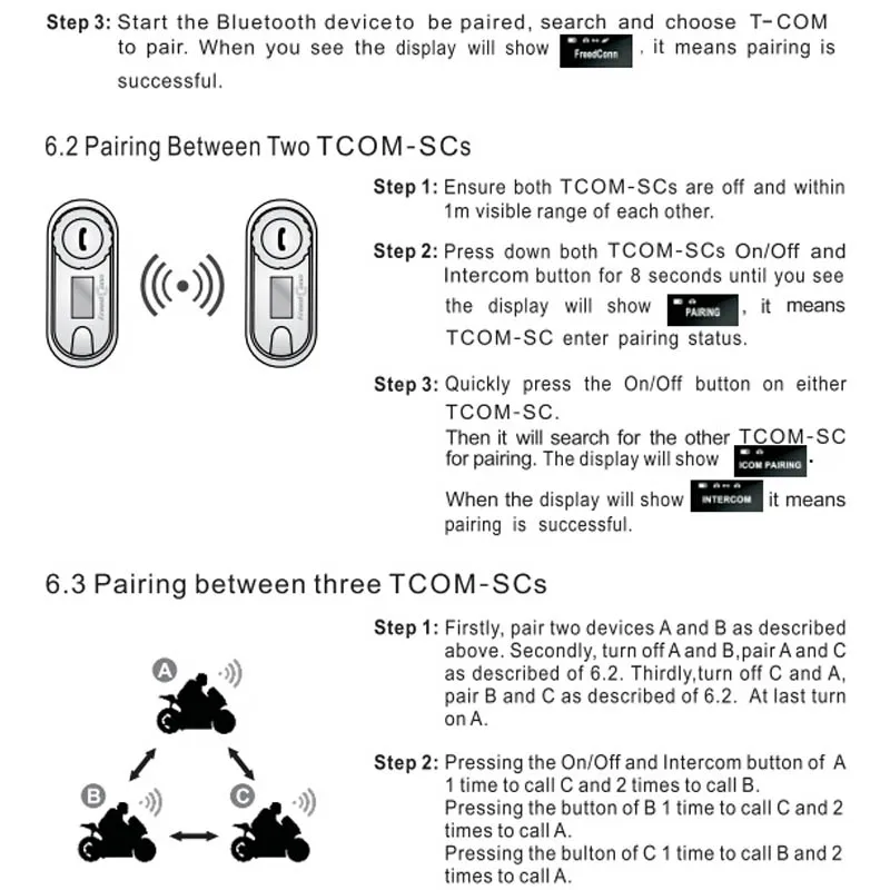 Шлем гарнитура FreedConn 2 шт. TCOM-SC BT Bluetooth мотоциклетный шлем домофон для 3 Rider+ FM радио+ мягкие наушники