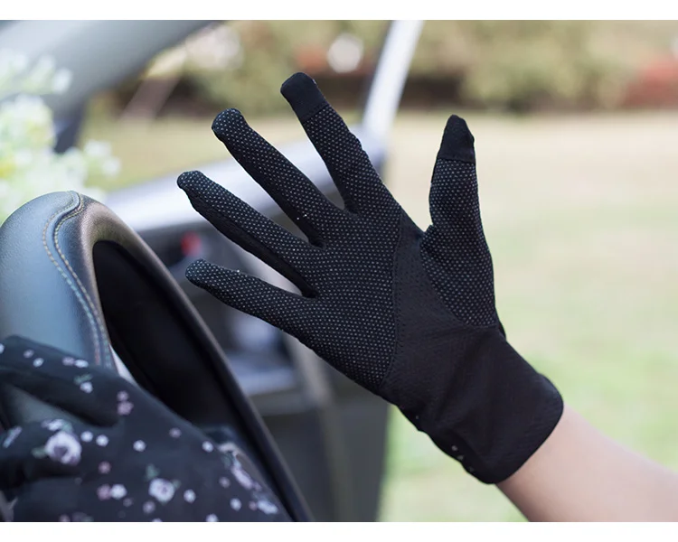Женские перчатки летние солнцезащитные перчатки женский модальный хлопок тонкий с цветочным принтом анти-УФ Короткие вождения дышащие