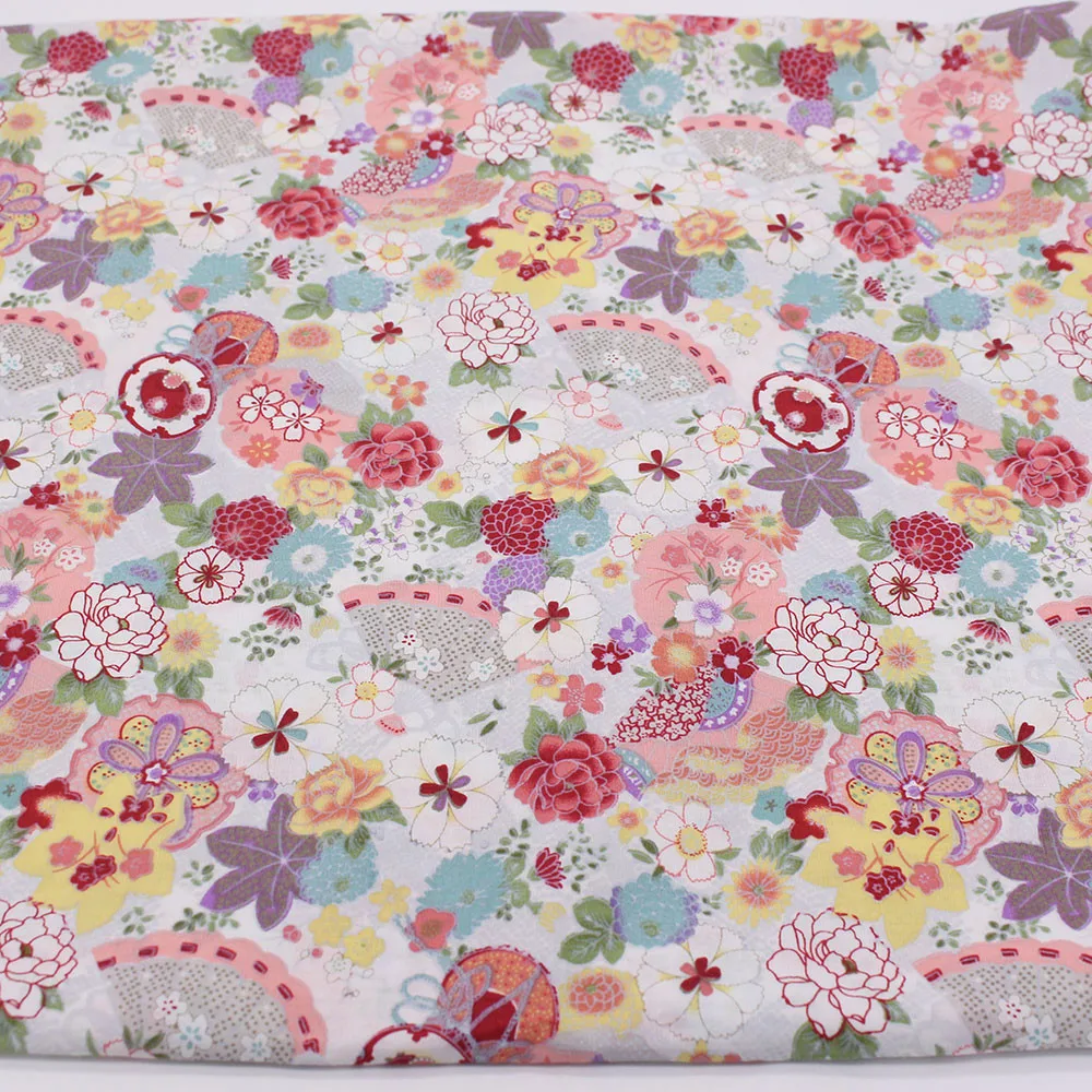 Цветочный принт хлопчатобумажная ткань домашняя швейная ткань Лоскутная хлопковая ткань дом текстиль тканые Telas Tecido японская ткань