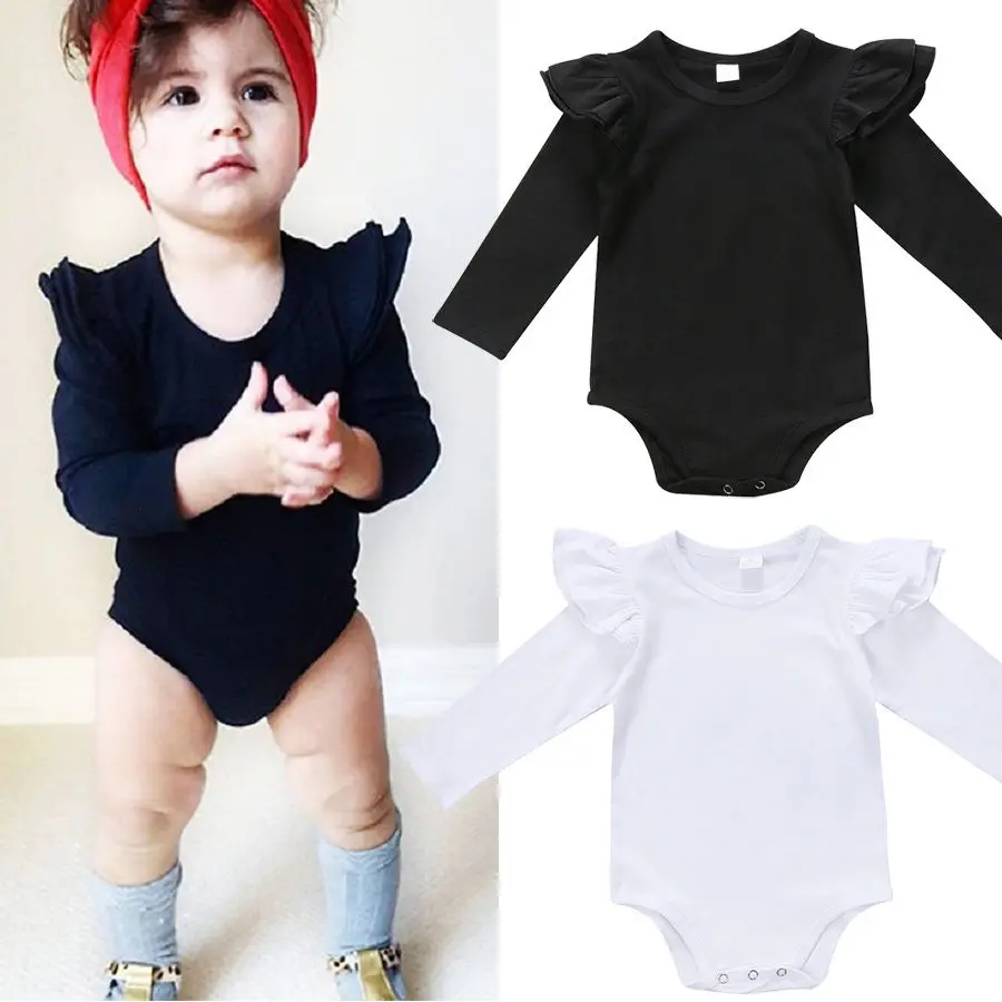 

Newborn Infant Baby Girls Long Sleeve Bodysuit Jumpsuit Outfit Clothes