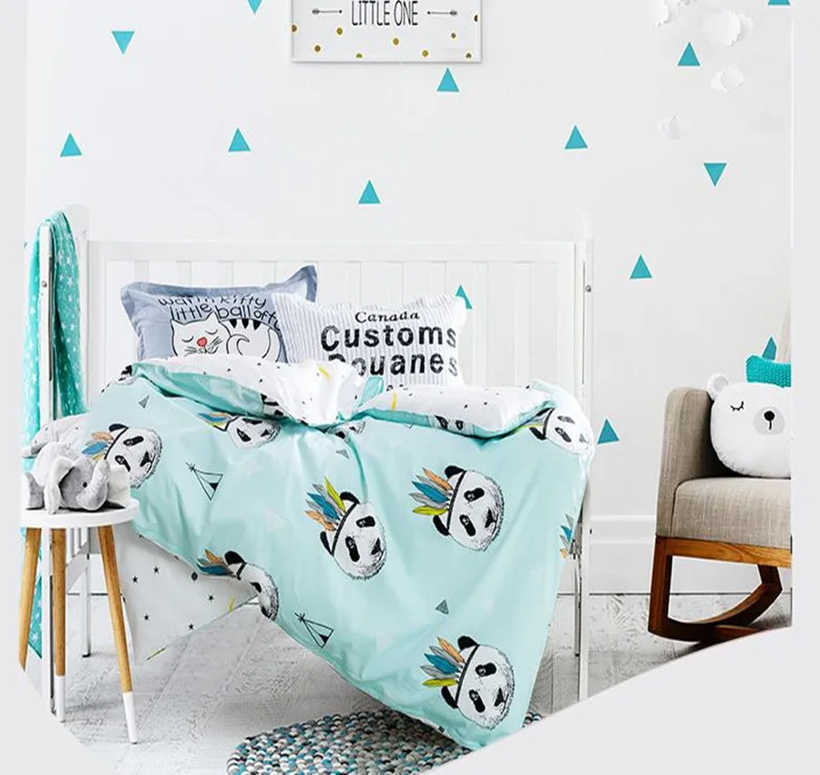 

Baby Bed Set Breathable Soft Baby Bedding Set Cotton Printing Cartoon Bear Quilt Cover Mattress Cover Pillow Case Crib Bedding
