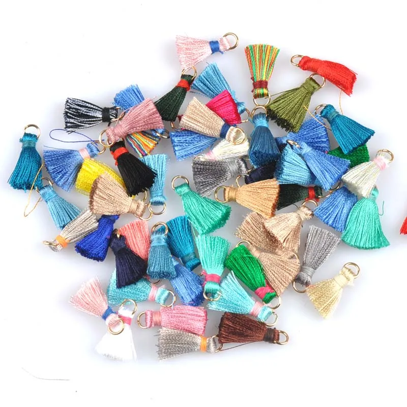 

mix color Silk Tassels Pendants With Macrame For Jewelry Accessory Making DIY Material Findings 20pcs cp1894