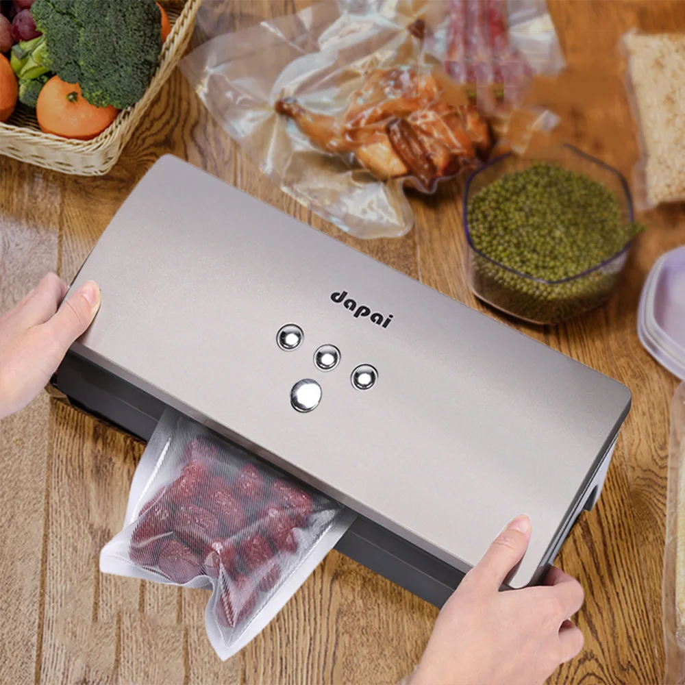 

Dapai DS - 100 Vacuum Sealer Machine Fresh Storage System for Dry Moist Foods Preservation with Saver Roll 10pcs Bags