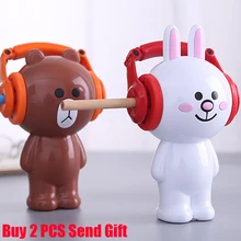 Точилка для карандашей с милым коричневым медведем, классический дизайн, Студенческая Милая Механическая точилка для карандашей с ручками