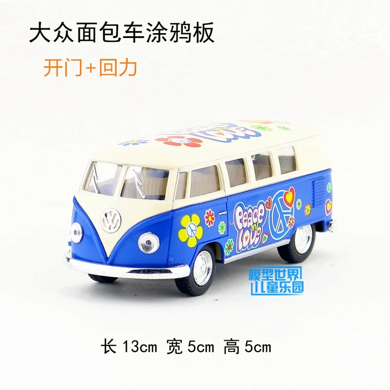 

High simulation car,1:32 scale alloy pull back Volkswagen bus 1962 graffiti van,Collection metal model toys,free shipping