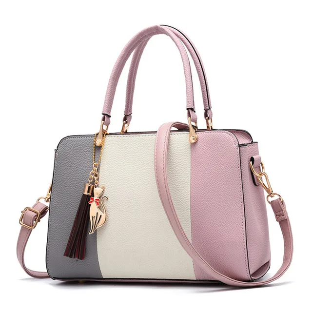 Leftside 2018 Summer Women Hit Color Leather Handbags Casual Tote Leftside 2018 Summer Women Hit Color Leather Handbags Casual Tote Bags Crossbody Bag Top Handle