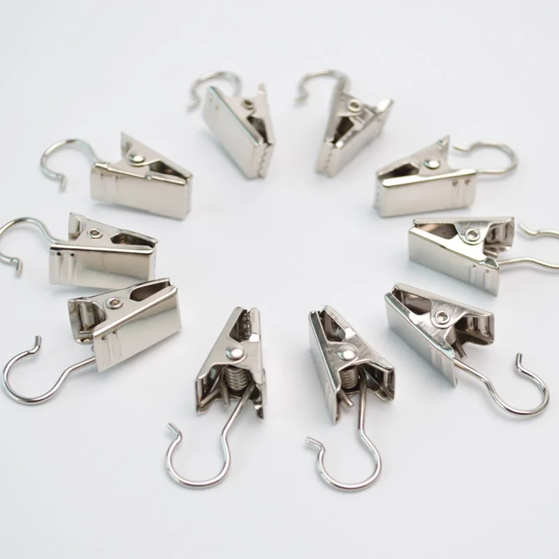 

Curtain Accessories Sliver and Rod Hook Clips Clamps Drapery Clips Curtain Clips