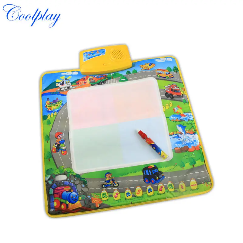 50X50cm Water Drawing Board Musical Mat & 1 Magic Pen Reusable Painting Coloring Book Educational toys For Kids } | Игрушки и хобби