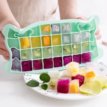 

36 Cavity Ice cube tray 2019 hot Ice Cube Box With Lid Cover Drink Jelly Freezer Mould ice Maker Stocked Kitchen Tools GIFT