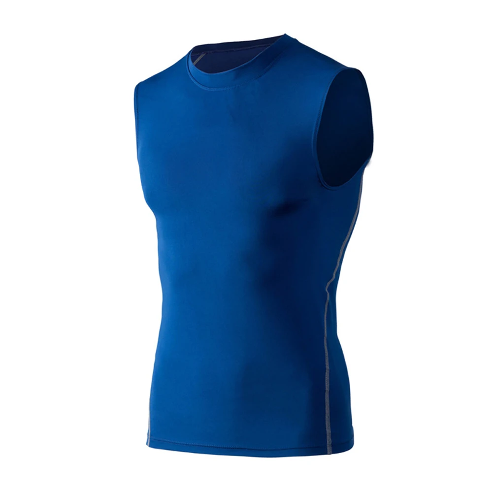 Мужская спортивная одежда эластичный плотный дышащий Быстросохнущий жилет спортивные топы для тренировок JT-Прямая поставка - Цвет: Синий