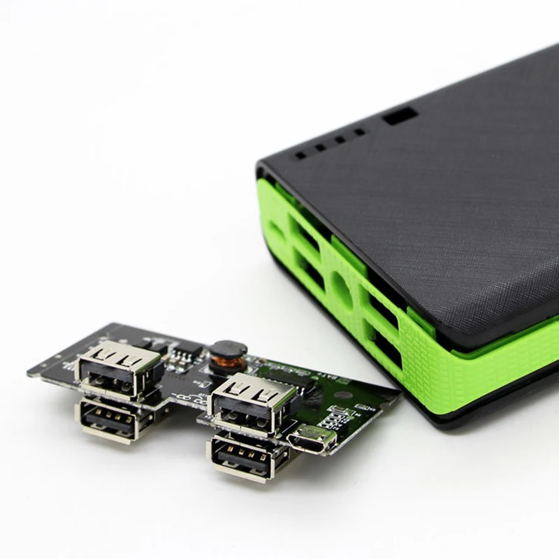 Универсальный 2.1A 4USB Внешний Аккумулятор Чехол 6x18650 зарядное устройство зарядный