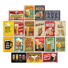 Винтажная пивная металлическая пластина, картина, украшение для стен, для бара, паба, металлический знак Ретро Постеры-таблички 20x30 см