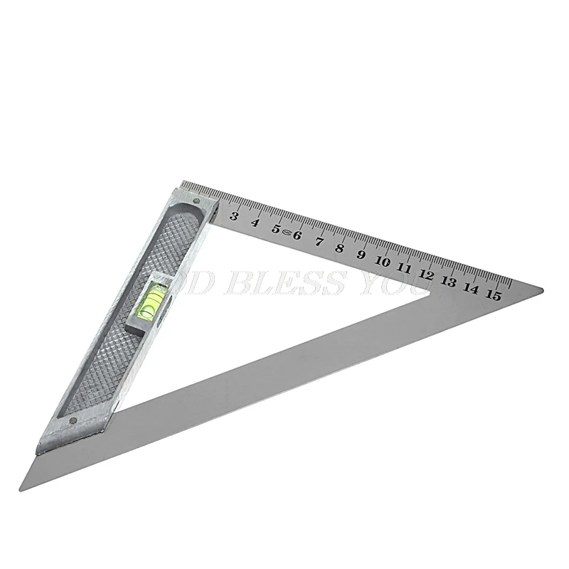 150mm 200mm Triangle Ruler 90 degrees Alloy with Bead Horizontal Woodworking Measuring Tool