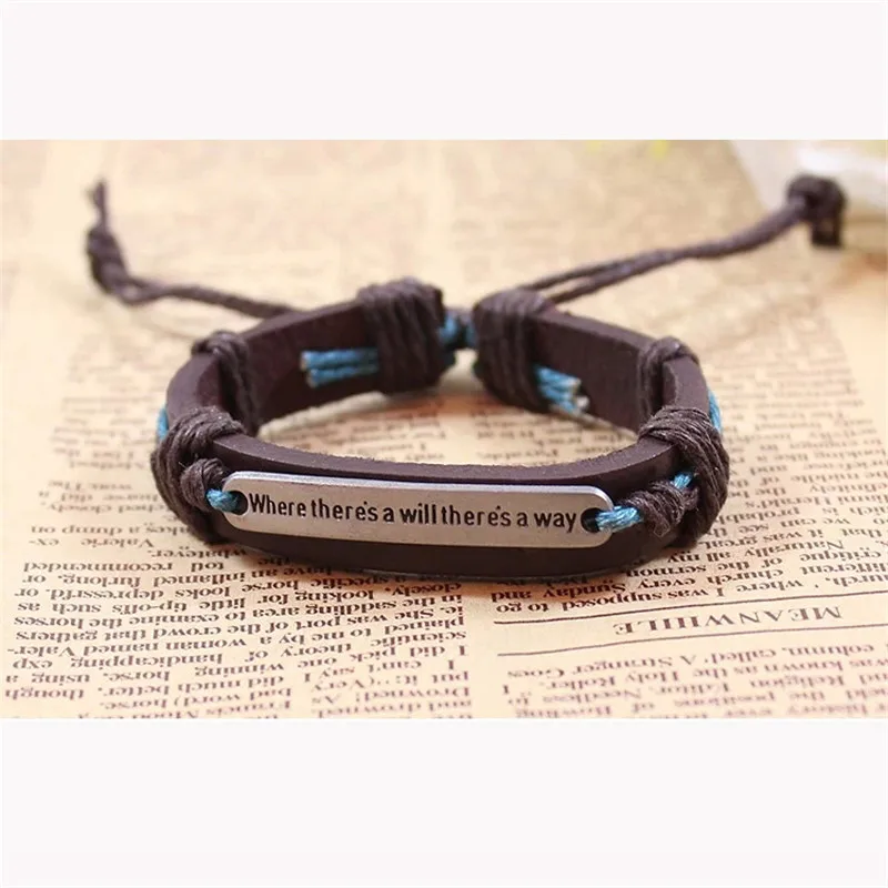

New Fashion Cool Hot Design Men Cuff Leather Bracelet Cuff Surfer Tribal Hemp braided Wrap Wrist Leather Bracelet Male Gift
