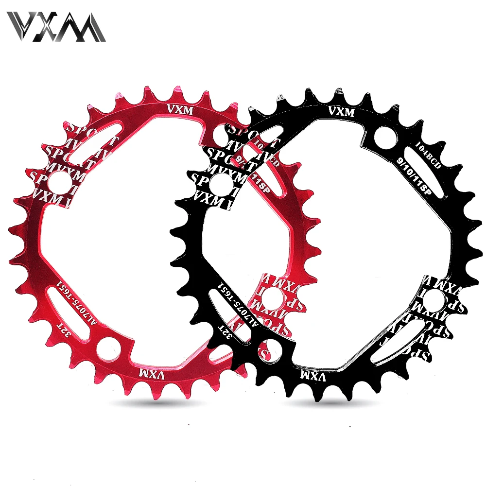 

VXM Round Narrow Wide Chainring MTB bike Newest design Hollow ultralight 104BCD 32T 34T Chainwheel 7075-T6 Circle Crankset Plate