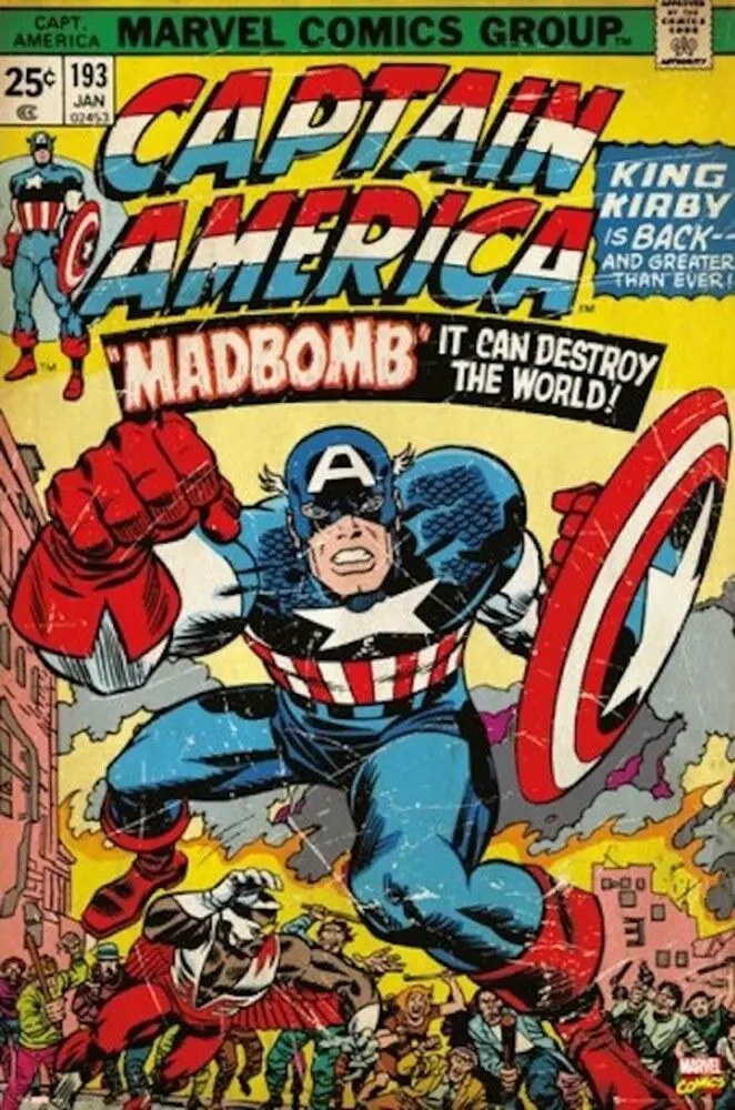 

CAPTAIN AMERICA - MADBOMB COMIC SILK POSTER Decorative painting 24x36inch