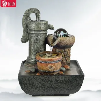 

Fountain Water Scenery Geomantic Balloon Flowing Water Table Arrangement Bonsai Geomantic Wheel Office Opening Creative Home Jew