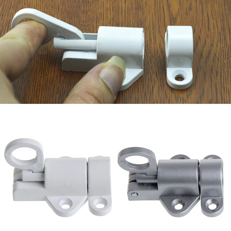 

Window Gate Security Pull Ring Spring Bounce Door Bolt Aluminum Latch Lock White
