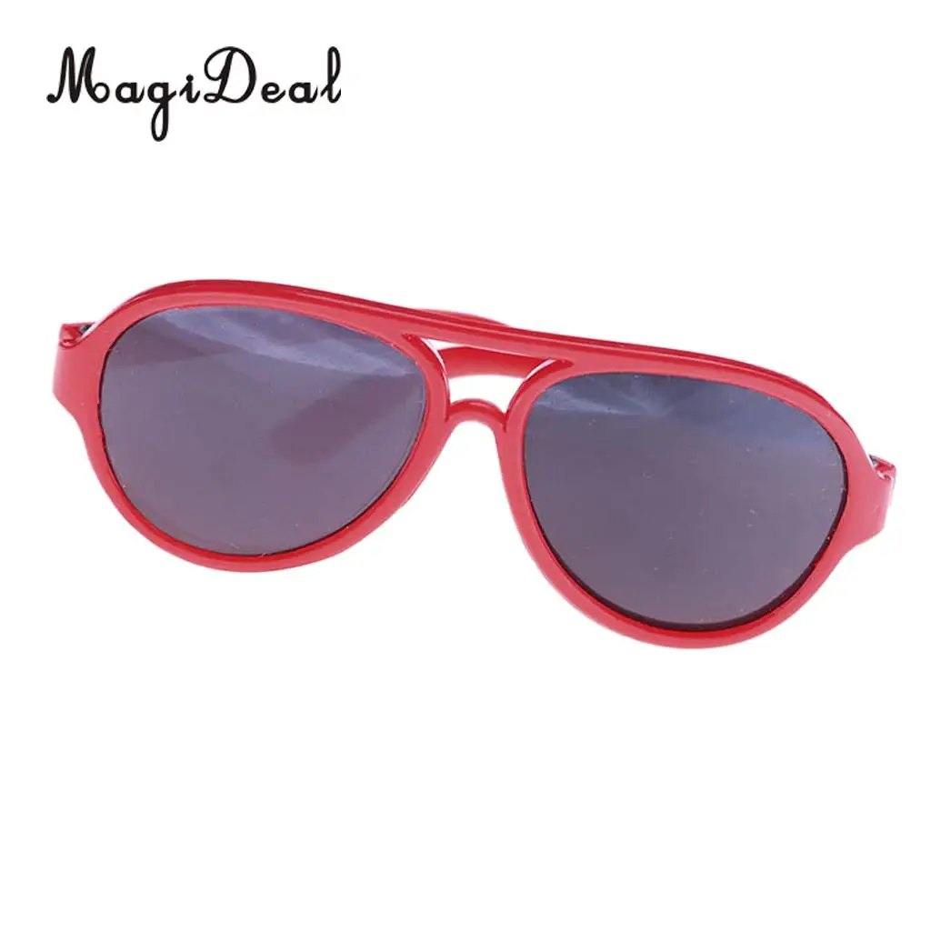 MagiDeal Fashion 1Pair Oval Frame Plastic Summer Glasses Sunglasses for 18 Inch   Dolls Dollhouse Acce Gift 5Colors