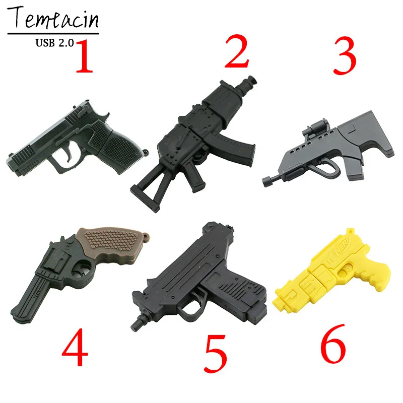 

USB Flash Drive Black Machine Gun Pen Drive U Disk 4GB 8GB 16GB 32GB Memory Stick USB Drive Falsh Disk Thumb Drive