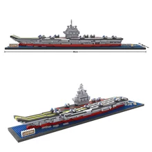 Создатель современный военный китайский Перевозчик Liaoning микро алмазный Строительный Блок Самолет нанокирпичи собрать игрушки коллекция