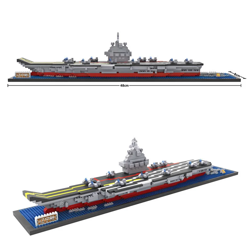 

Creator Modern military Chinese carrier Liaoning micro diamond block aircraft nanobricks assemble toys collection building brick