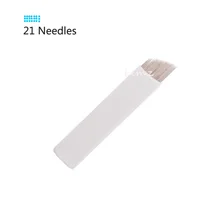 100 шт. 21 Pin 3D вышивка стерилизованные Нержавеющая сталь Перманентный макияж иголки для бровей вышивка губ Инструменты для микроблейдинга