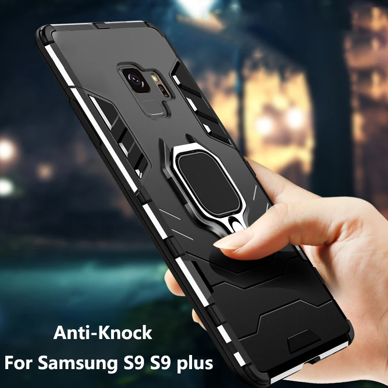 Luxury Armor Ring Case For samsung S9 case Magnetic Anti-Fall Soft Edge Shockproof Full phone Plus cover | Мобильные телефоны и