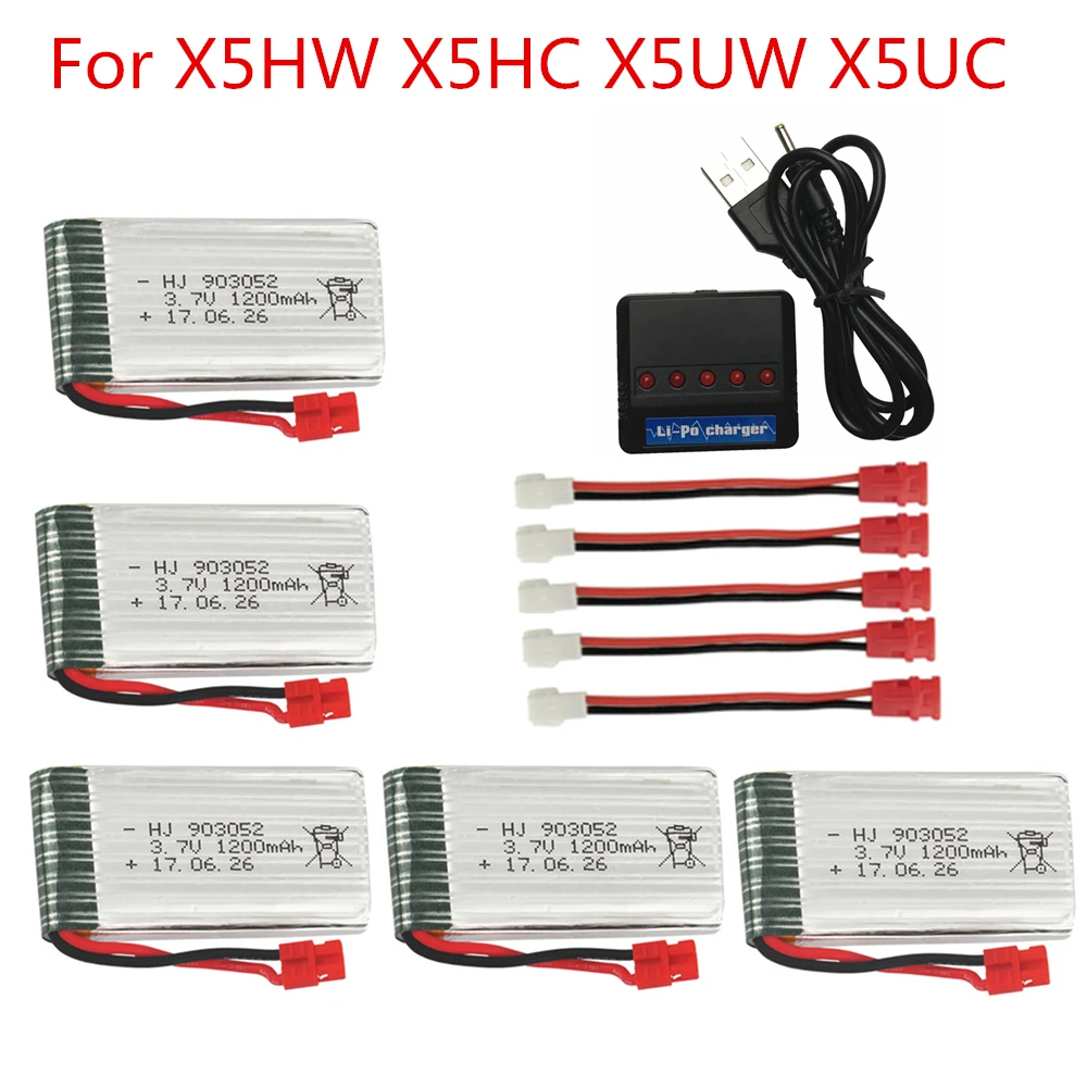 6 шт./компл. 3,7 v 1200mAh с Зарядное устройство блоки для SYMA X5 X5C X5SC X5SH X5SW Дрон Quodcopter запасной литий-полимерный Бэтти Запчасти 3,7 v