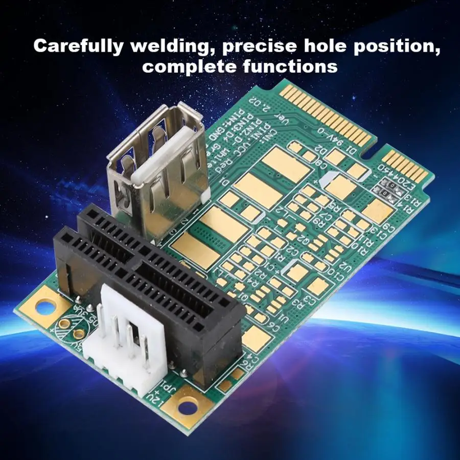 Новый мини PCI E к Express 1X слот адаптер Райзер карта тестирование 4X/8X/16X