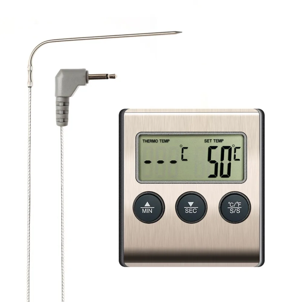 Цифровой ЖК-дисплей зондовый пищевой термометр Таймер посуда для выпечки Кухня барбекю Мясо измеритель температуры приготовления пищи