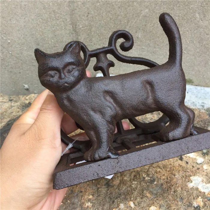 

3 Cat Napkin Holder Antique Animal Metal Craft Paper Letter Rack Holder Put on Desk Table Kitchen Dining Room Office Home Decor