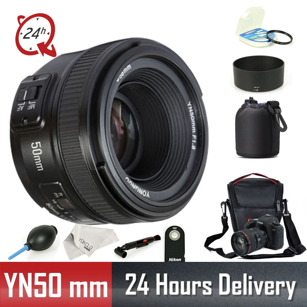 YONGNUO объектив YN50 мм YN50mm F1.8 объектив камеры для Canon Nikon DLSR объектив камеры