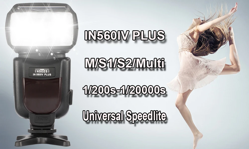 INSEESI IN-560iv IN560 plus Беспроводная универсальная вспышка Speedlite& Wansen PT-04 вспышка триггер для Nikon Canon Pentax sony DSLR