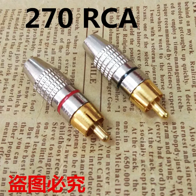 5pcs/lot 270RCA solderless plug RCA terminal coaxial cable plugs rca