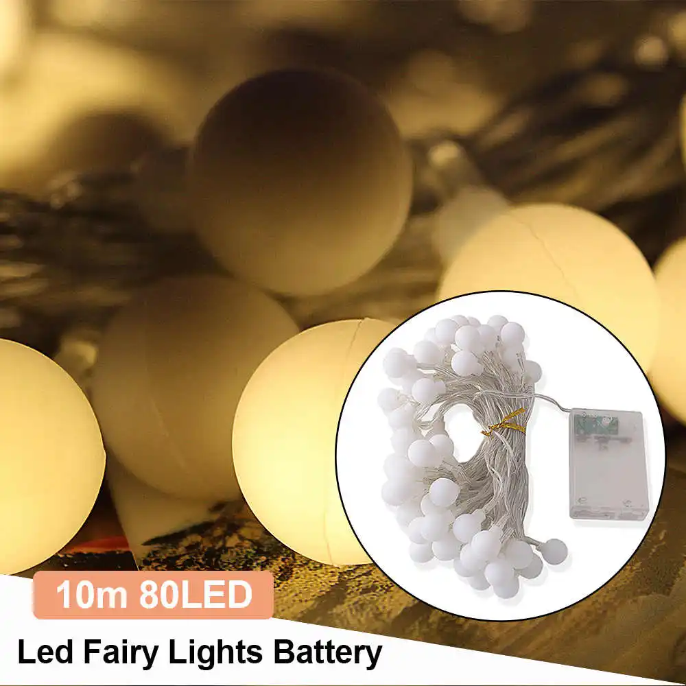 10M 80 LED String Light Outdoor Fairy Light Bulb Battery Powered Waterproof Garland Christmas For Home Wedding Indoor Decoration (8)
