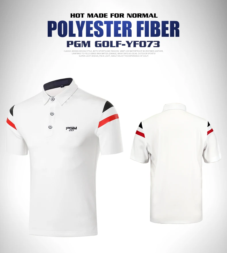 PGM мужская с коротким рукавом дышащая быстросохнущая футболка для гольфа высокого качества Летняя мужская рубашка поло с воротником на пуговицах в полоску