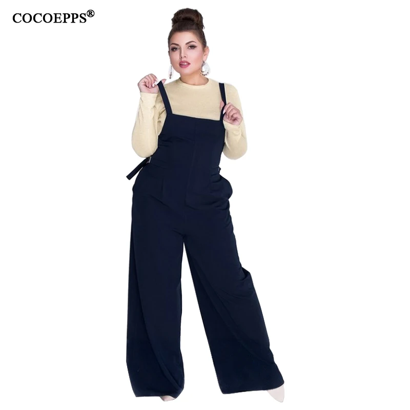 5XL 6XL Plus Size 2019 Women Jumpsuit Spring Summer Casual Big size Jumpsuit Romper Loose Elegant Female Long Jumpsuit Overalls