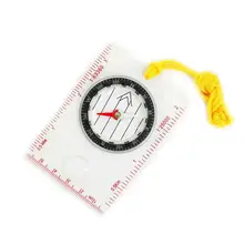 Прочная акриловая линейка компас-увеличитель шнурок водонепроницаемый Карманный размер Открытый Кемпинг Походное снаряжение портативное путешествие для выживания