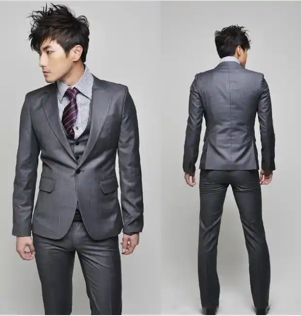 Nuevas Adquisiciones Por Encargo Gris Oscuro Smoking Del Novio Trajes De Boda Para Hombres 3unidades Jacket Pantalones Chaleco Trajes De Traje De Boda Hombretrajes De Novio Hombre Aliexpress