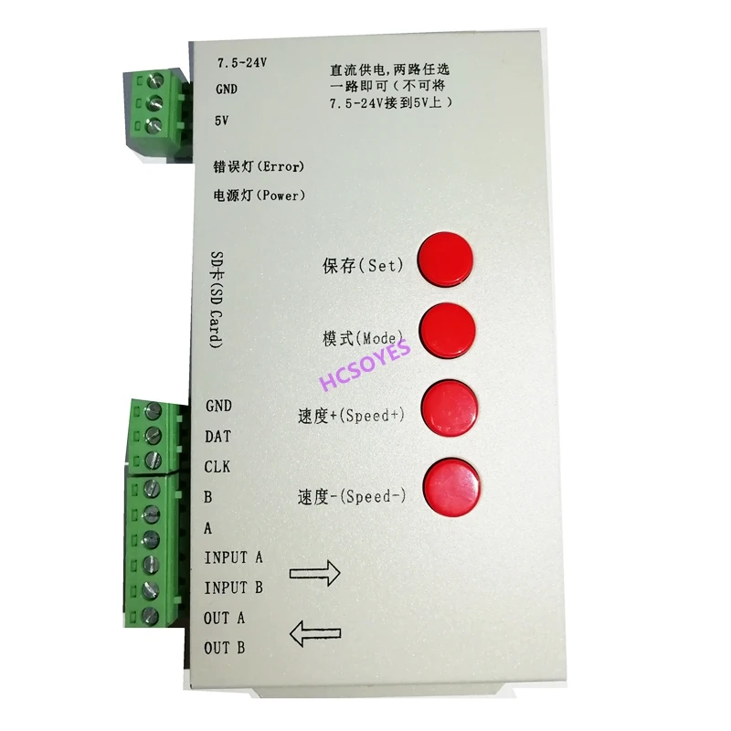 DC5 ~ 24V T1000S SD карты WS2801 WS2811 WS2812B APA102 LPD6803 LPD8806 DMX512 светодиодный 2048 контроллер